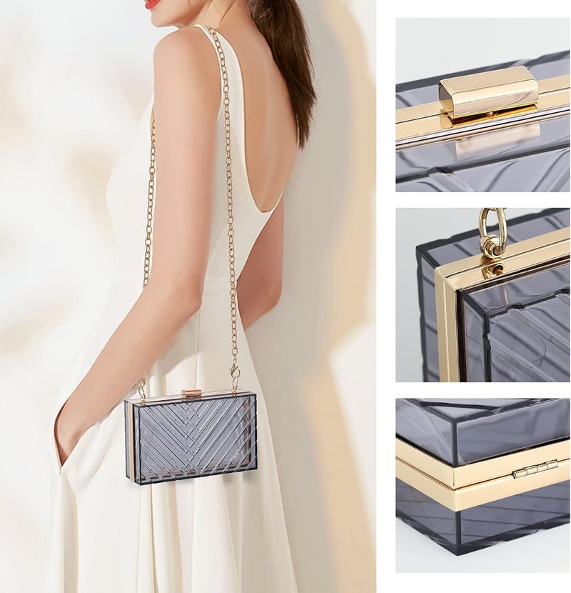 WJCD Clear Purses For Women Acrylic Clear Clutch Bag Stadium Approved - Image 4